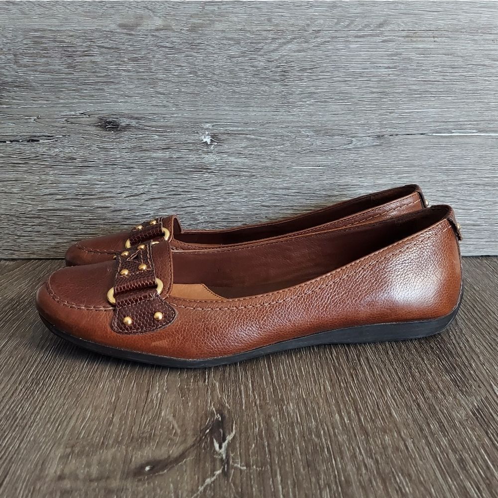 Nurture Starling Brown Leather Slip On Flats Size 8.5